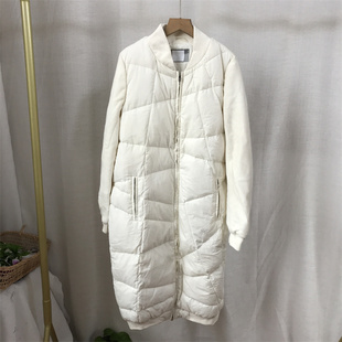 棒球领拼袖 冬秋冬新保暖大码 中长羽绒服 2743 艾