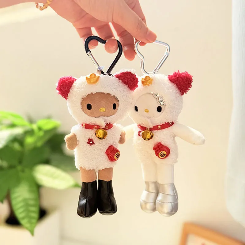 长腿kitty毛绒玩偶挂件娃衣KT娃娃公仔配饰千金kitty招财猫套装萌