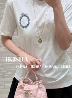 INSHUA 4/20 夏季白色印花T恤显瘦千金风短袖女