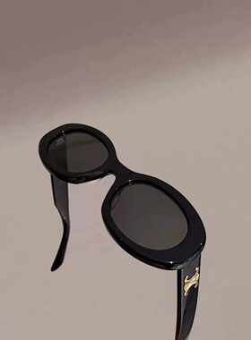黑色椭圆墨镜太阳眼镜甜酷辣妹in