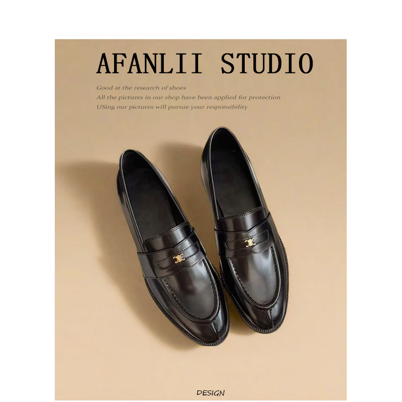 凯旋门乐福鞋女英伦风显瘦小皮鞋