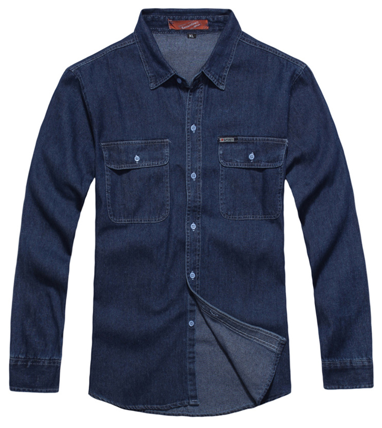 纯棉耐磨耐穿电焊牛仔衬衫