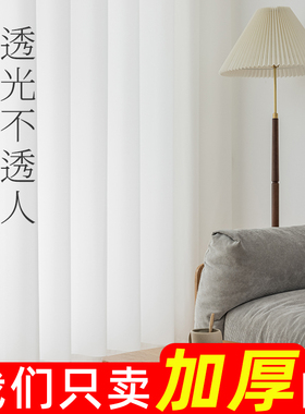 定制客厅阳台幻影纱窗帘纱帘灰色定型白色纱透光不透人幻影沙帘