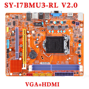 梅捷 SY-I7BMU3-RL V2.0 B75主板1155针HDMI 集成小板 两个PCI