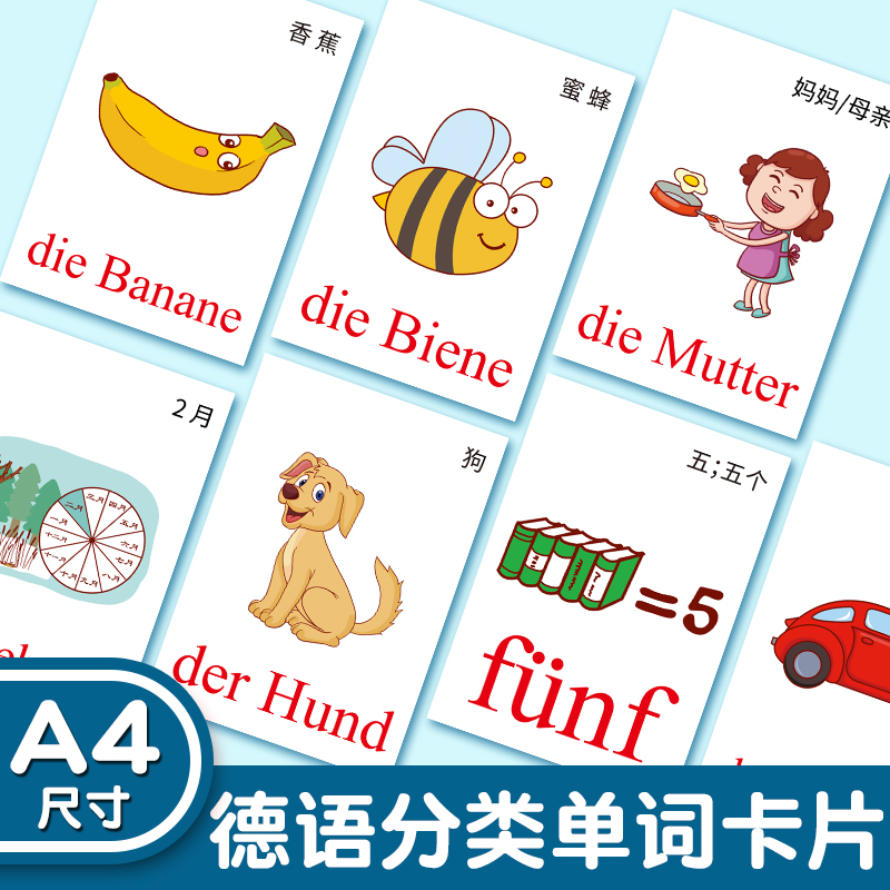 德语文单词汇字母卡片