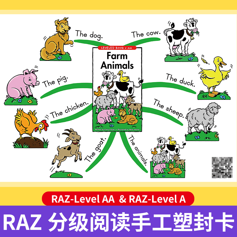 RAZ分级阅读绘本早教启蒙塑封卡