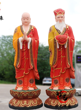 闵公道明树脂神像地藏王左右护法闵公道明尊者玻璃钢护法真身摆件