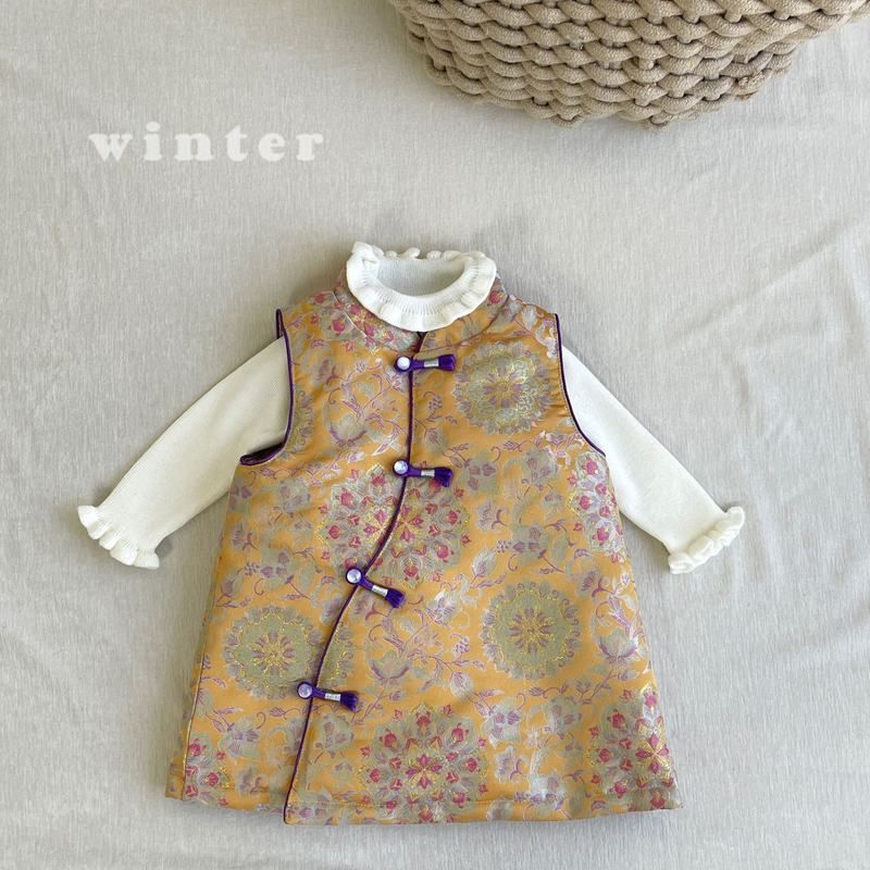 2025冬季新年衣服宝宝可爱国风旗袍外穿儿童夹棉过年连体衣爬服