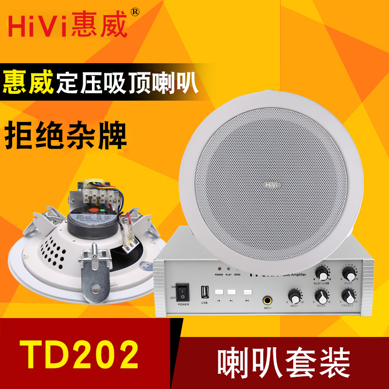 Hivi/»ÝÍþ TD202Îü¶¥ÒôÏì as5bÉý¼¶°æ±³¾°ÒôÀÖ¹«¹²¹ã²¥ÏµÍ³»áÒé²ÍÌüÀ¶ÑÀ¹¦·ÅÌ컨µõ¶¥Ç¶ÈëʽÒôÏä±³¾°ÒôÀÖÀ®°È
