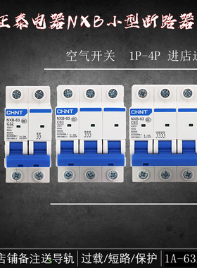 正泰昆仑跳闸空气开关NXB断路器220V家用1P2P3P4P空开C32C63C100A