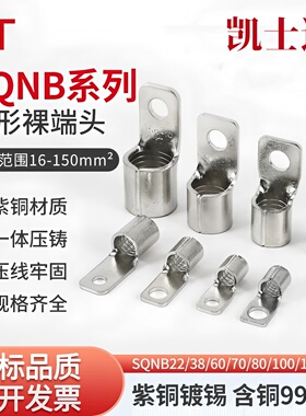 KT凯士通国标紫铜SQNB22/38/60/70/80/100/150/200方形铜鼻子端子