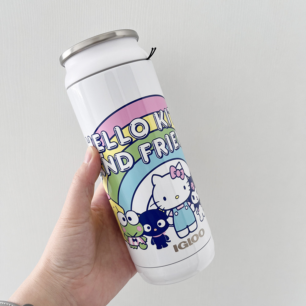 美国Igloo可爱Hello Kitty易拉罐形状304不锈钢保温杯随手杯473ml