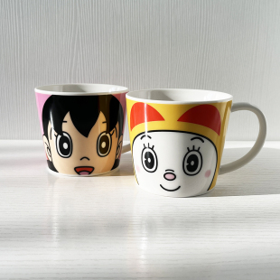 日本产金正陶器哆啦美静香哆啦a梦陶瓷咖啡杯子牛奶马克杯子280ml