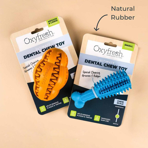 美国产Oxyfresh 软橡胶狗狗洁齿啃咬玩具小狗牙刷按摩牙龈洁牙