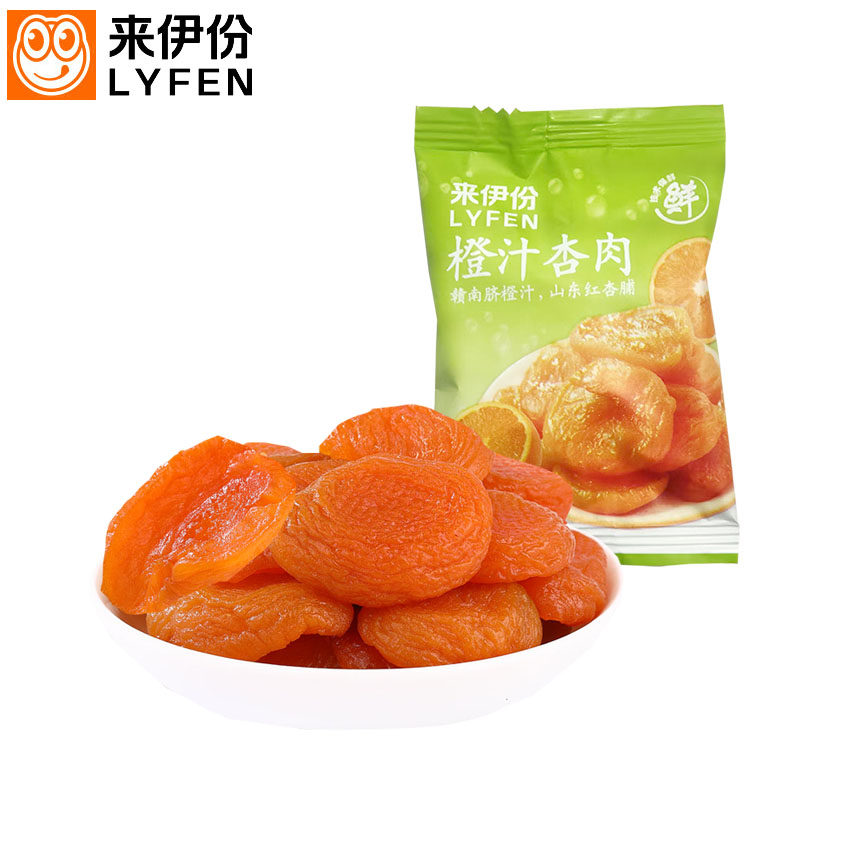 来伊份橙汁杏肉500g山东红杏干果脯蜜饯零食小吃酸甜水果干来一份