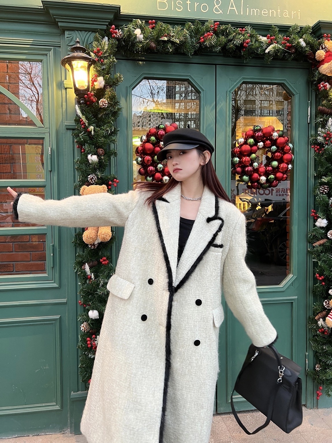 冬季新款高级感撞色小香大衣女韩版60羊毛长款毛呢外套拼接水貂毛,女装/女士精品,毛呢外套,淘宝优惠券,粉丝福利购,淘宝优惠卷