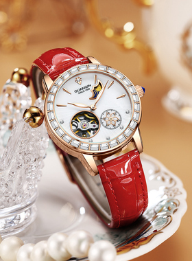 冠琴手表女款轻奢小众飞轮小秒时尚潮流全自动机械表女士腕表