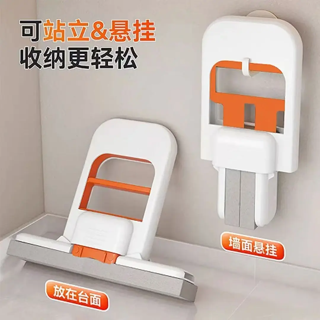 迷你拖把手持折叠海绵拖把桌面卫生间洗手台快速吸水清洁免手洗l