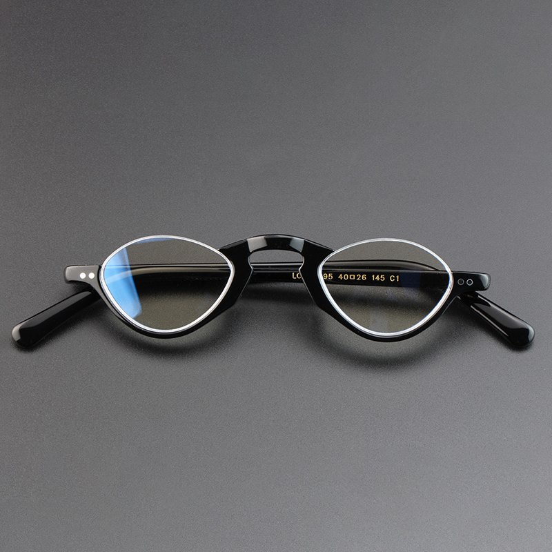 个性倒三角眼睛框 男女款近视眼镜框小框 透明上半框小脸眼镜1095