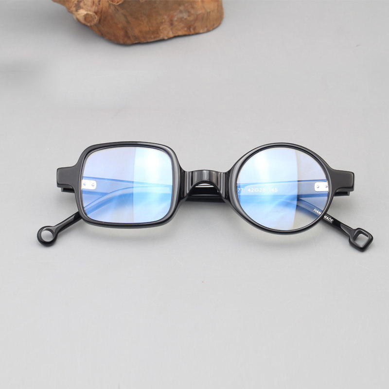 复古黑框圆形镜架眼镜配眼睛女钢铁侠圆形眼睛框镜架男潮1077