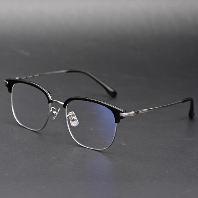 时尚潮流超轻钛金属复古商务近视方框高度数蓝光男士眼镜眉框6617