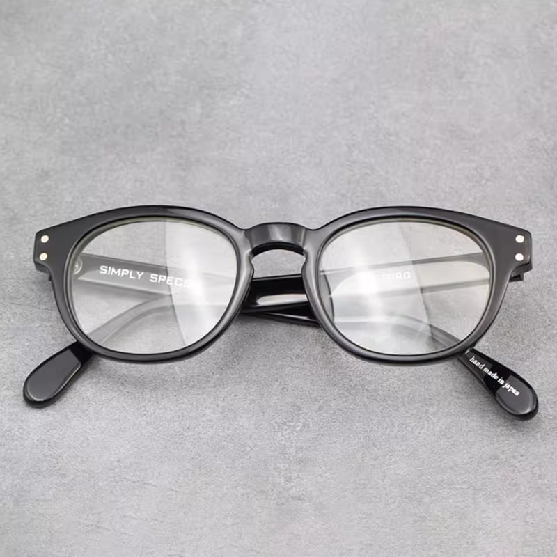 复古手工眼镜架圆框男黑色个性眼镜架可近视眼镜圆框黑框眼睛TORO