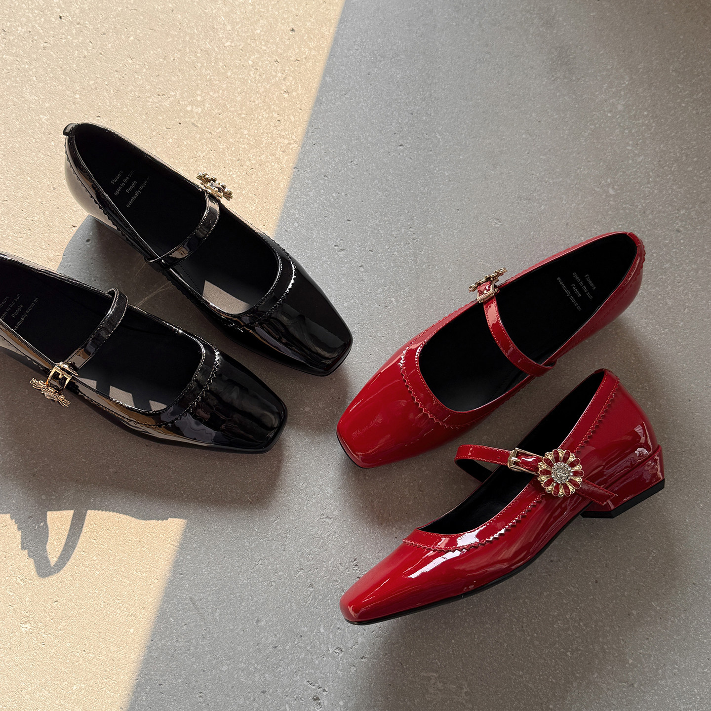 法式一字花花钻扣单鞋女2026春新款羊漆皮方头中粗跟气质玛丽珍鞋,女鞋,玛丽珍鞋,淘宝优惠券,粉丝福利购,淘宝优惠卷