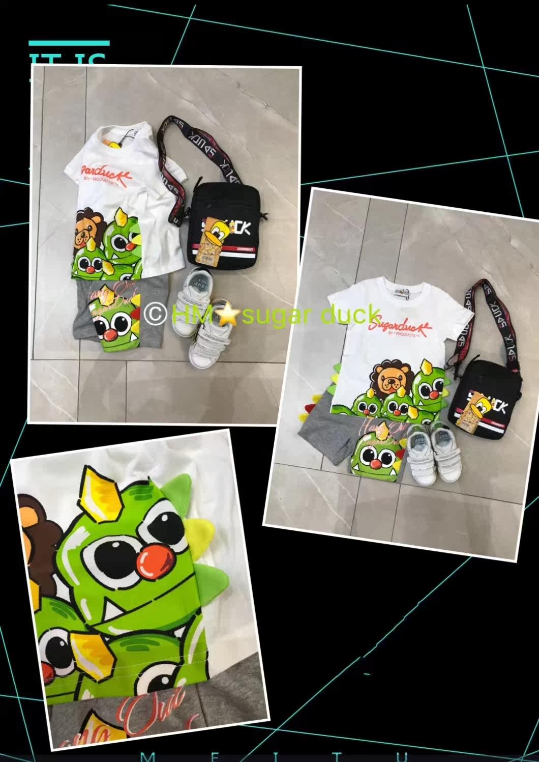 齐齐蛙正品纯棉短裤潮牌时尚男女中童在类目 童装/婴儿装/亲子装, T恤中 - 来自Buy2taobao.com提供专业的淘宝代购服务