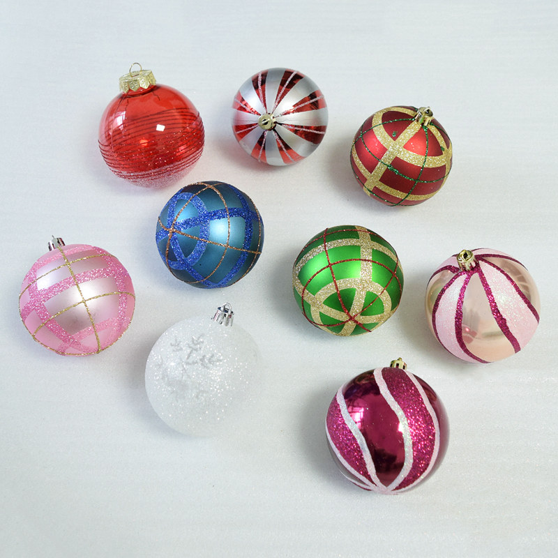 圣诞球装饰挂件多多包套餐圣诞树彩球吊饰金色圆球塑料空心异形球