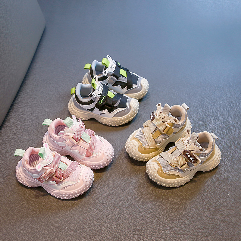 女童运动鞋2025新款百搭中大童透气单网老爹鞋轮胎底防滑男女鞋子