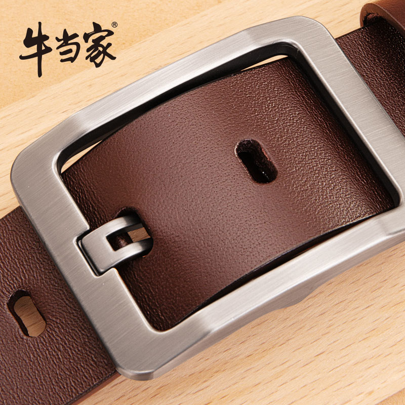 牛当家男士皮带真皮宽针腰带