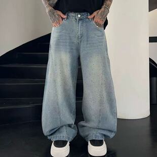 琛哥男装-裤子S2505男士高品质立体明线满钻星空爆闪弯刀牛仔裤