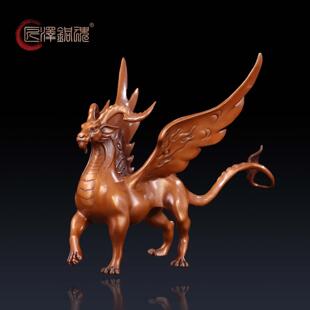匠泽铜魂 纯铜白泽神兽上古神兽全铜客厅龙神兽家居装饰礼品