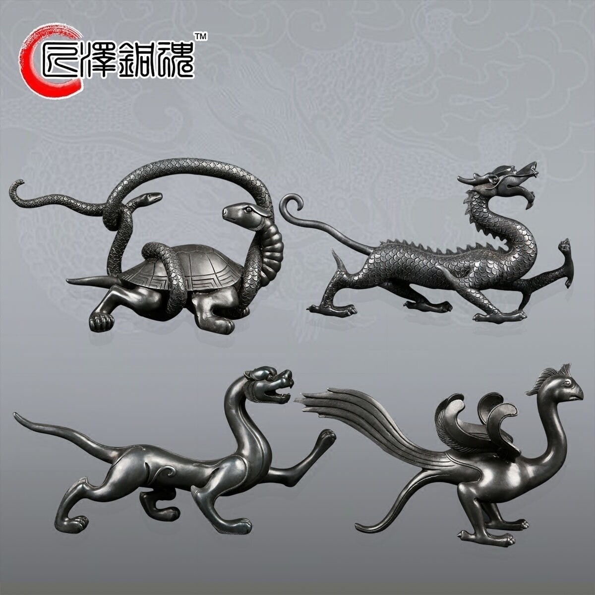 匠泽铜魂 四神兽摆件 四方位 青龙白虎朱雀玄武客厅开业摆设