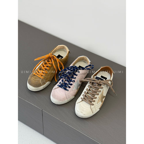 UIMI/出口渠道！25s春夏新款 拼色五角星星做旧小脏鞋 阿甘鞋女男