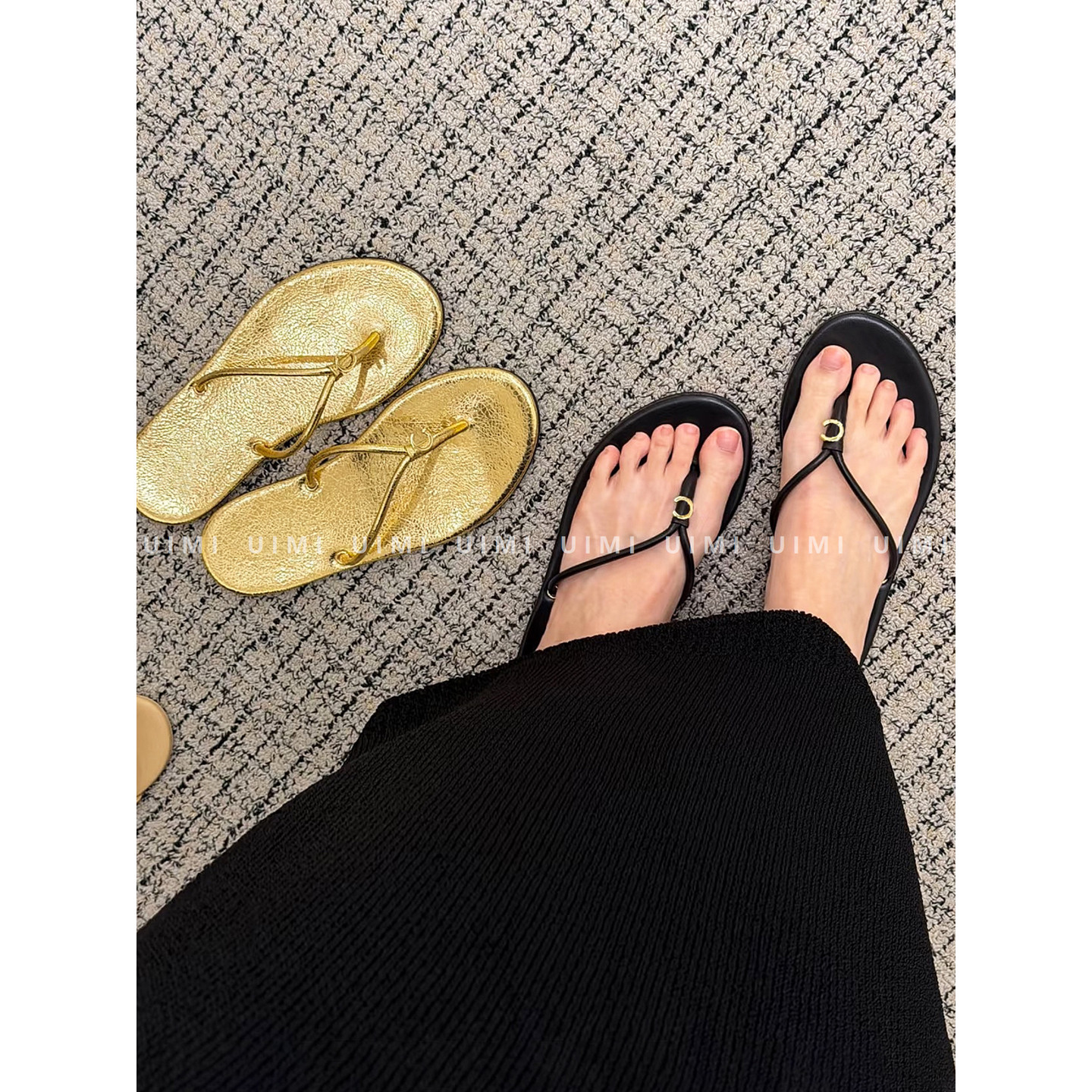 UIMI/时髦精的夏日刚需！26ss 平底夹趾仙女风绝美夹脚凉鞋人字拖