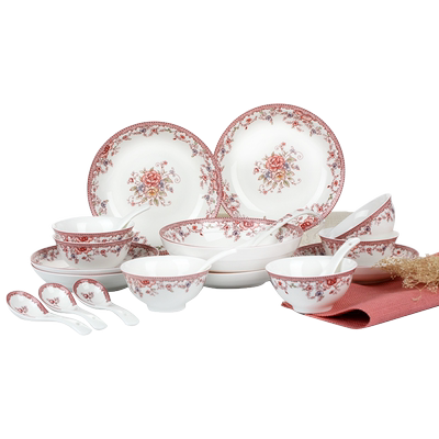 韩式风釉中彩饭碗散装陶瓷餐具