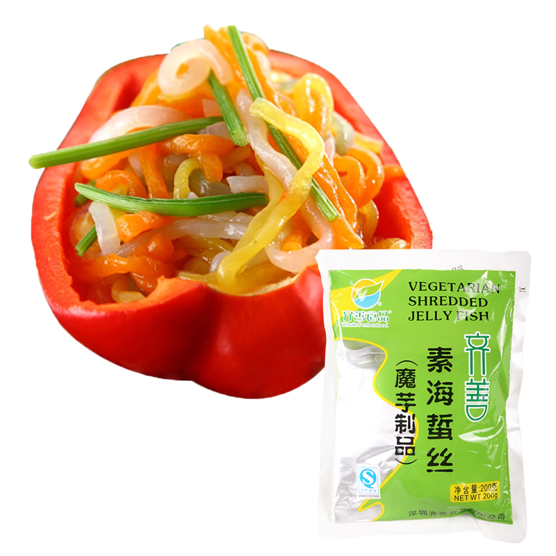 齐善素海蜇丝200g 素食魔芋制品仿荤素肉素菜凉拌热炒火锅烫菜