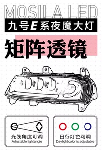 摩斯拉适用九号电动车E系列E80/E125/E200p/MK2夜魔矩阵大灯直上