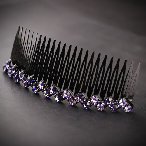 优雅防滑水钻简约风密齿刘海梳