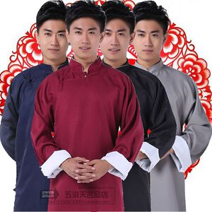 男中式青年民国长衫相声大褂长袍演出伴郎兄弟团迎亲结婚礼服唐装
