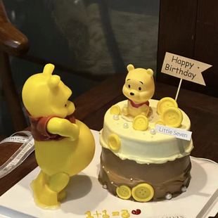 彩虹烘焙馆蛋糕卡通装饰摆件迪士尼玩偶米奇米妮唐老鸭大肚维尼熊