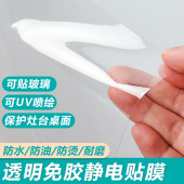 uv透明无胶静电膜玻璃贴膜画画免胶pvc吸附保护膜定制彩白彩汽车