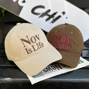 大头围软顶棒球帽女2025新款字母刺绣宽帽檐鸭舌帽男款百搭显脸小