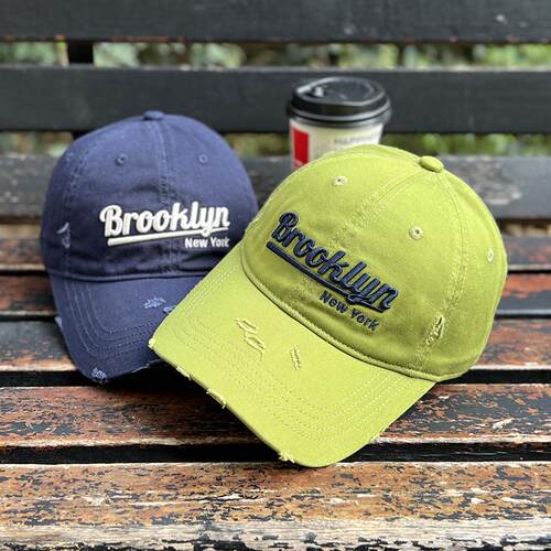 潮酷风破洞软顶男女纯棉鸭舌帽子