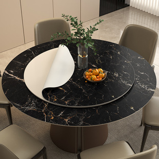 仿大理石圆桌餐桌垫免洗防油防水防烫桌面垫高级感皮革茶几台布