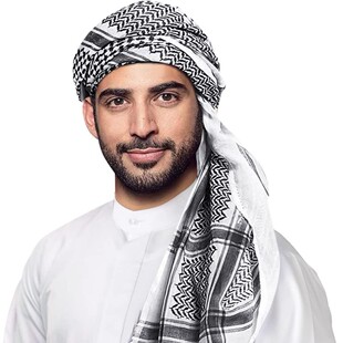 提花阿拉伯头巾男士方巾红头巾迪拜沙特中东配饰跨境厂家直销