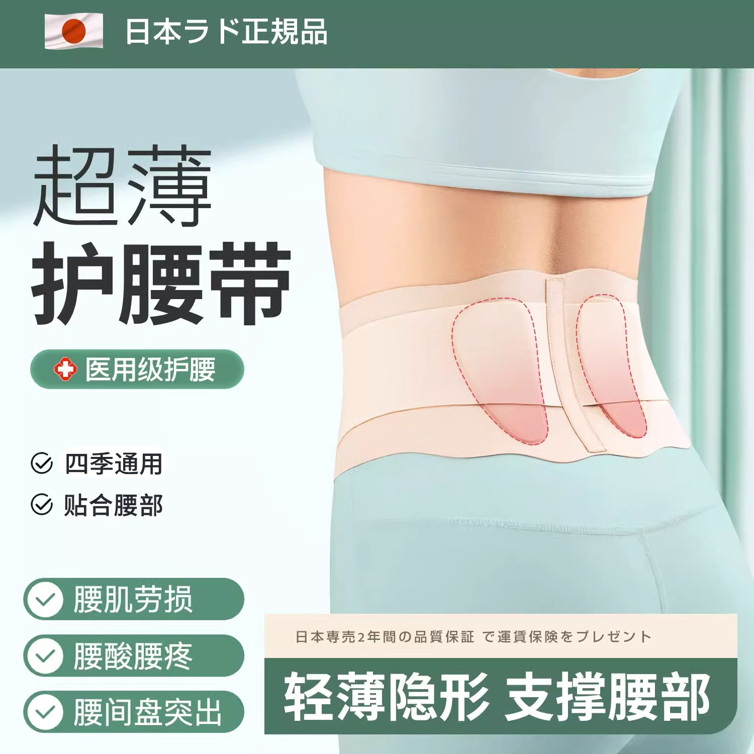 护腰带女贴身护具吸汗透气支撑腰部挺拔身姿髋关节保护带骶髂腰封