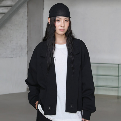 BEST韩系黑白翻领短夹克女春秋