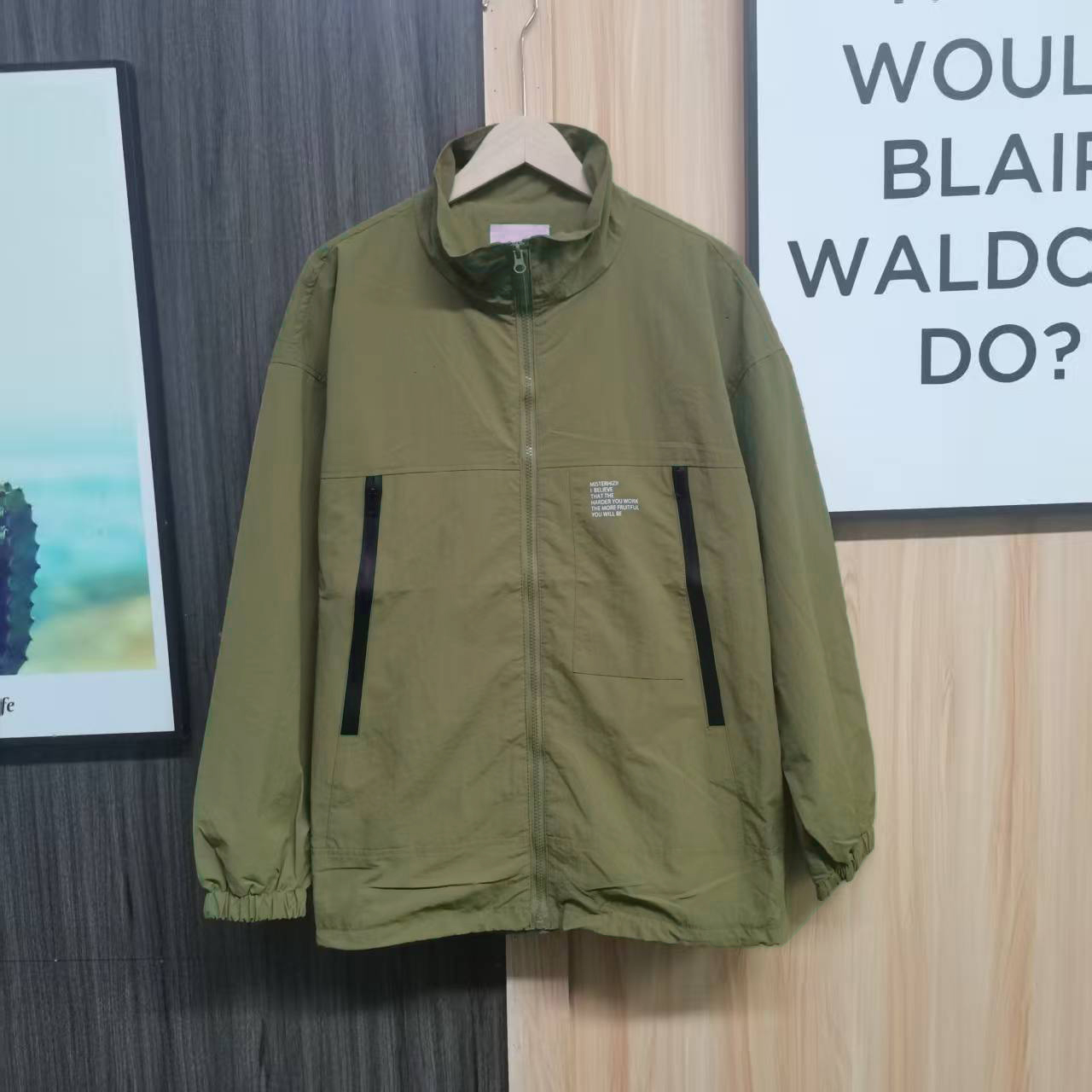 【满两件包邮】2025秋季新款青少年港风宽松立领大口袋夹克外套潮